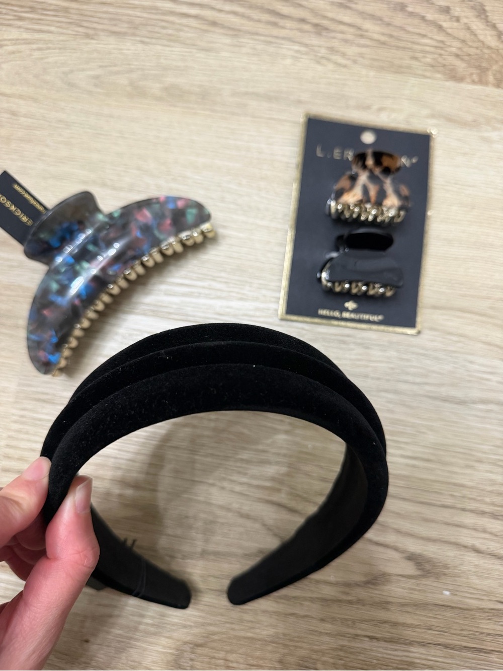 Lerickson bundle sale Black Velvet Padded Headband - Women Accessories